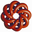 Red Torus Knot (8,3 on White) - Tile Mosaic