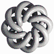 Grey Torus Knot (8,3 on White) - Tile Mosaic