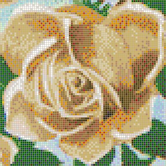 Fairy Rose (Apricot) - Mosaic Wall Picture Art