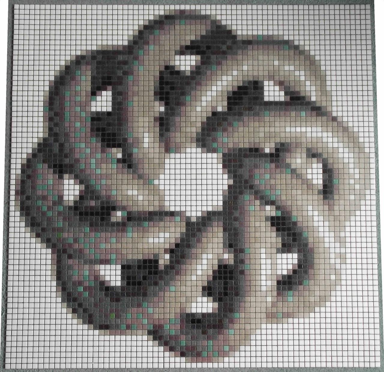 Grey Torus Knot Mosaic Tile Art
