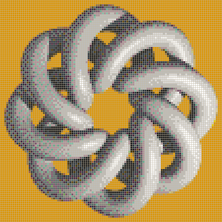 Grey Torus Knot (8,3 on Mid Orange) - Mosaic Wall Picture Art
