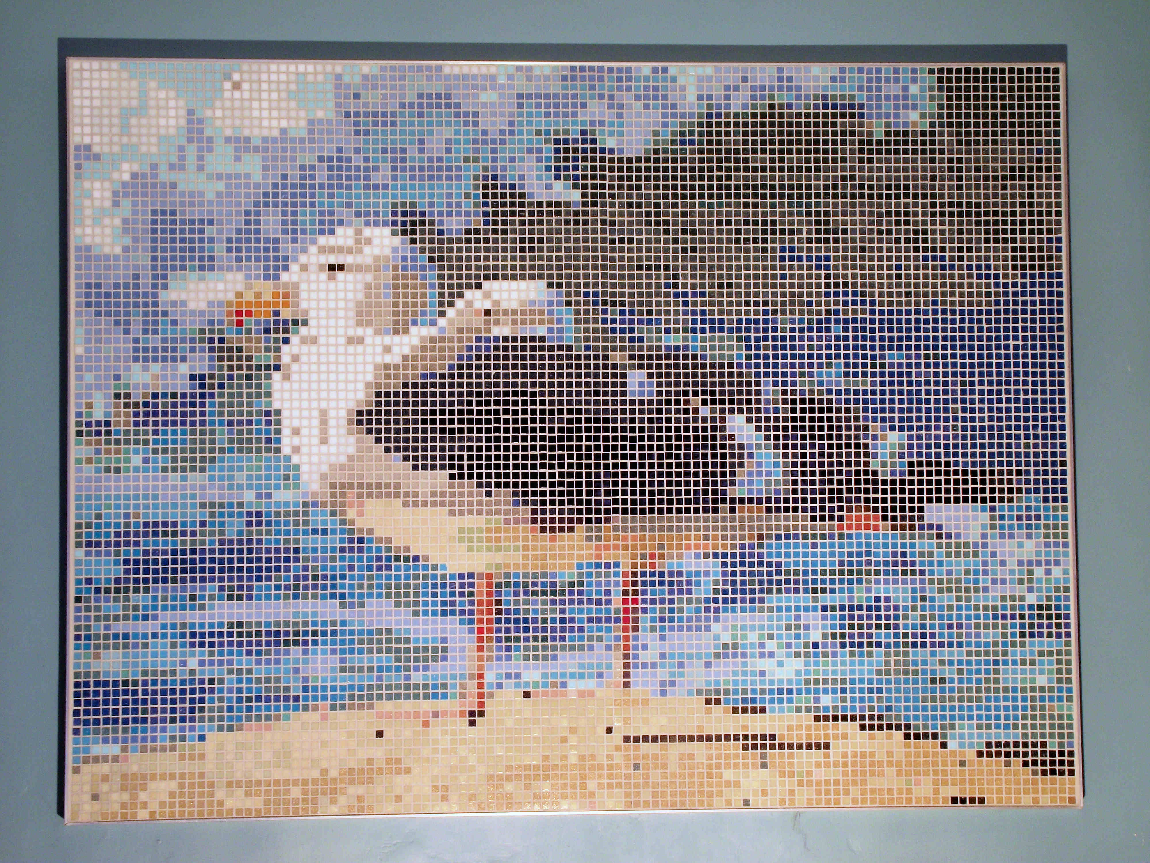 Seagulls by the Ocean Framed Mosaic